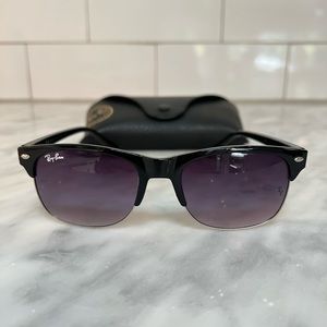 Ray-ban Clubmaster Oversized Black Sunglasses